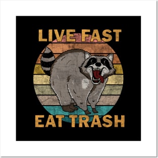 Raccoon - Live Fast Eat Trash Posters and Art